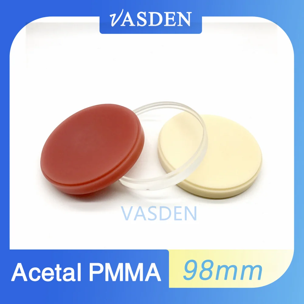 A1 A2 A3 Colors Acetal PMMA 98mm Dental Flexible PMMA Disc Block Dental Pmma CADCAM Milling For Orthodontic Device