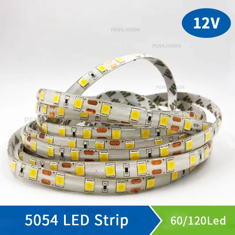 Waterproof LED Strip Light 5054 SMD 300/600 Leds Flexible LED Tape DC 12V For Indoor Kitchen Warm White Brighter Than 5630 5050