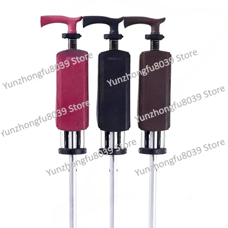 Aluminum Alloy Foldable Walking Cane Stick with Seat Adjustable Elderly Crutch Chair with Stool dual-purpose