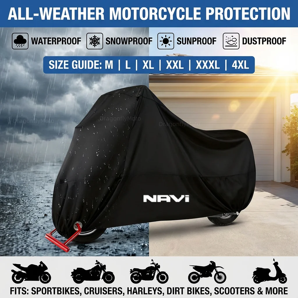 

For HONDA DREAMWING Navi 110 Navi 2016-2022 190T Waterproof Motorcycle Covers Motors Dust Rain Snow UV Protector Cover Outdoor