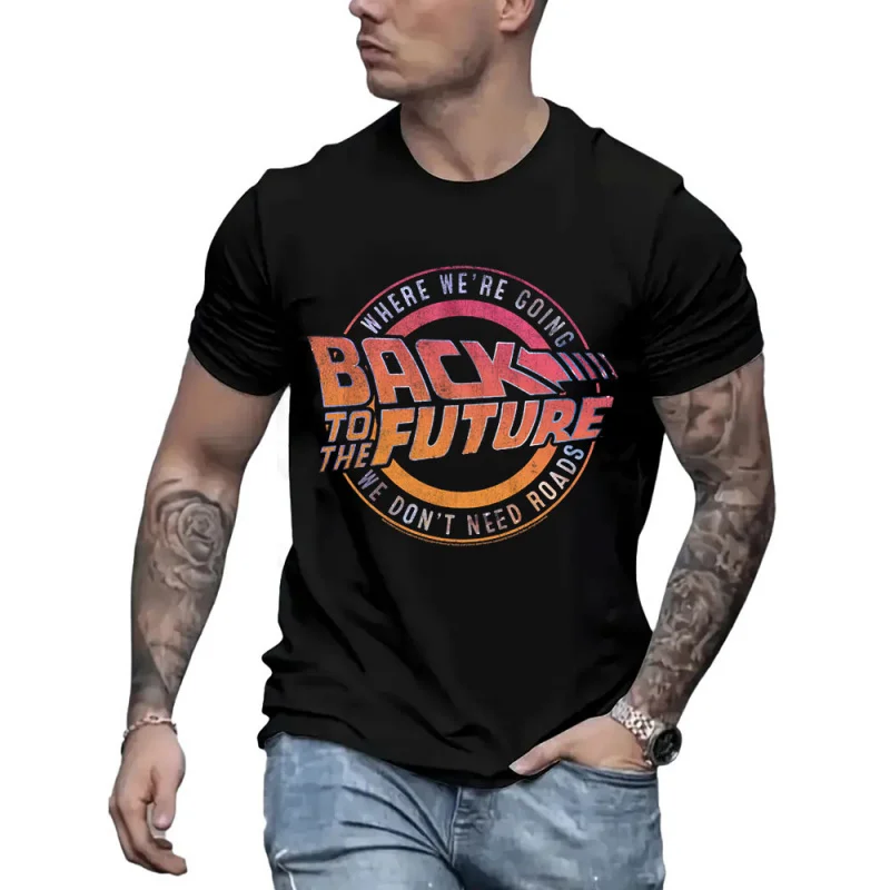 

Where We're Going We Don't Need Roads Back To The Future Sic Fi Gift t shirt 80s movie Time Machine Graphic Clothes All size Top