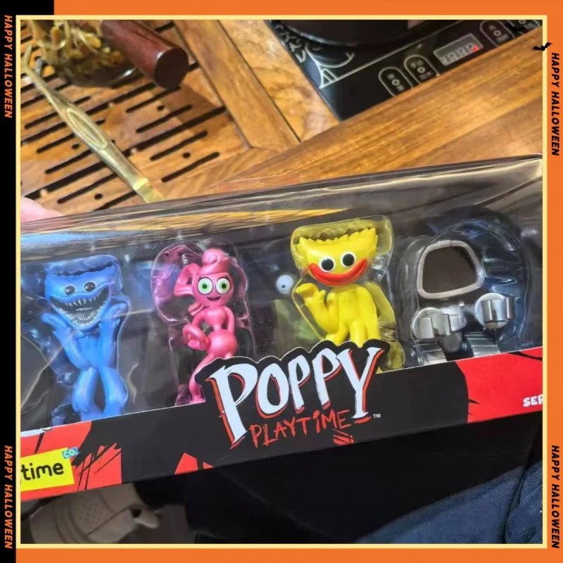 Poppy Playtime 4-piece Set Horror Online Game Doll Model Toy Poppy Playtime Cartoon Character Action Figure Toy