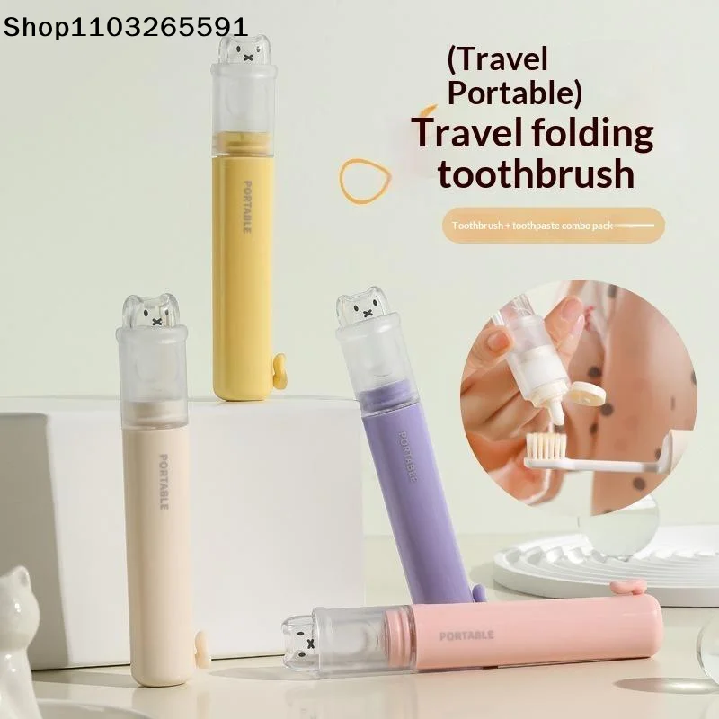 1 Piece - Convenient Toothbrush Travel Container, 2-in-1 Folding Toothbrush Set - Small And Convenient - Essential For Business