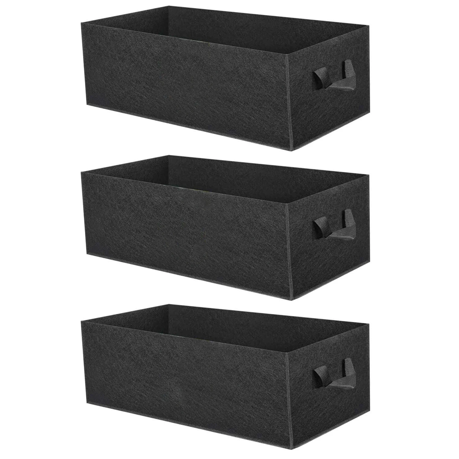 

3 Pack Grow Bags, 31Gallon 300G Thickened Nonwoven Fabric Garden Bed Square Flower Planter Containers Pots with Handles for Pota