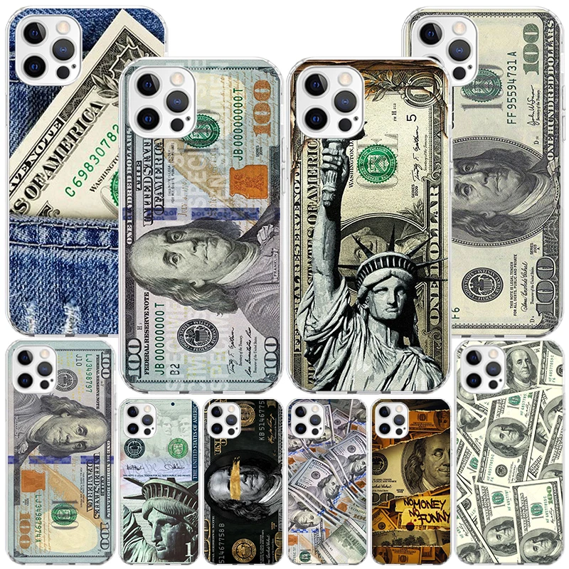 Banknote Dollar Cash Money Phone Case For iPhone 16 Pro Max 15 + 14 Plus 11 12 13 Mini Xs X XR 7 8 SE Personalized Gift Print Co