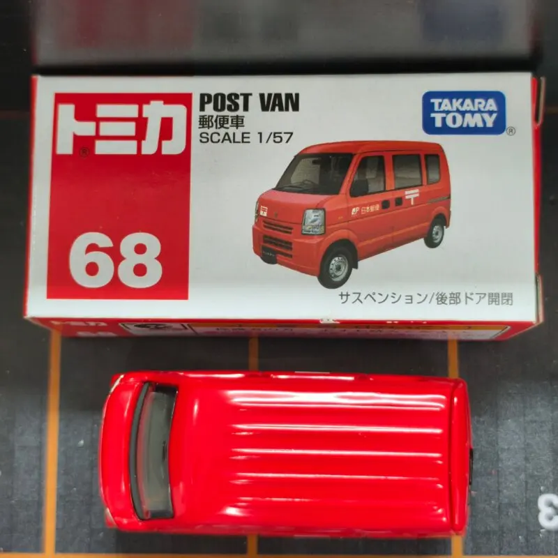 Tomica No.68 Post Van Suzuki Every by Takara Tomy, Alloy Diecast Replica Postal Car Model, Play Vehicle Toy for Kids Collectible