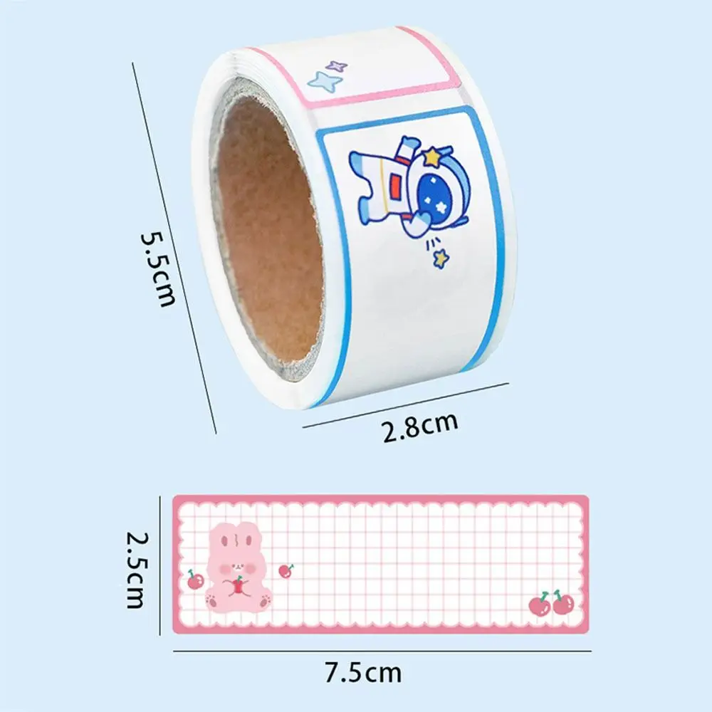 60Pcs/Roll High-quality Writable Name Sticker Cartoon Blank Labels Sticker Self-adhesive Student Stationery Tag Sticker