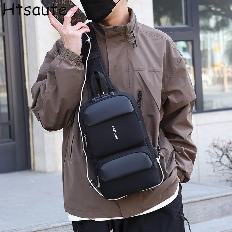 

Противоугонная USB-оксфордская водонепроницаемая нагрудная сумка, мужская сумка через плечо, модели, мужская нагрудная сумка, сумка на плечо для отдыха, большая вместимость