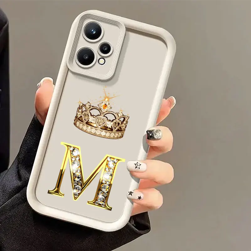 تاج رسالة E K M L J جراب هاتف ل Realme 8 9 11 14 12 13 Pro Plus C31 C35 C21Y C53 C55 C63 C65 C67 C71 C75 GT 3 6 NEO5 غطاء