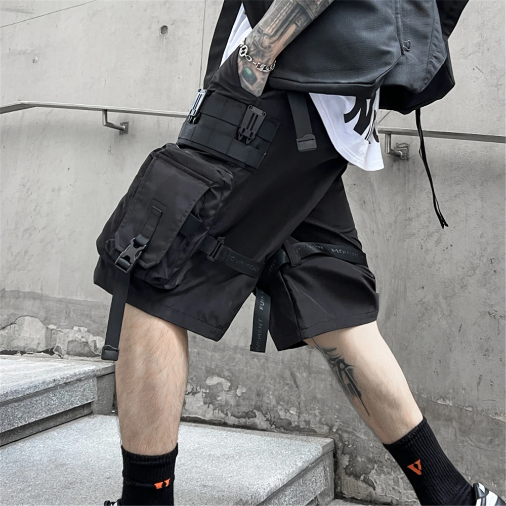 2023 Summer Tactical Cargo Shorts Men Fashion Functional Multi Pockets Shorts Techwear Hip Hop Streetwear Knee Length Pants