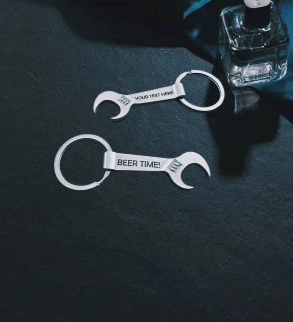 10Pcs Personalized Creative Mini Wrench Shape Beer Opener Multi-function Key Chain Engraved  Name Personalized Custom LOGO