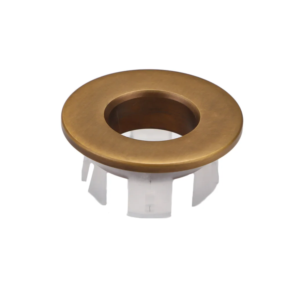 

Copper Basin Faucet Round Sink Bathroom Overflow Cover Hole Cap Insert Chrome Ring