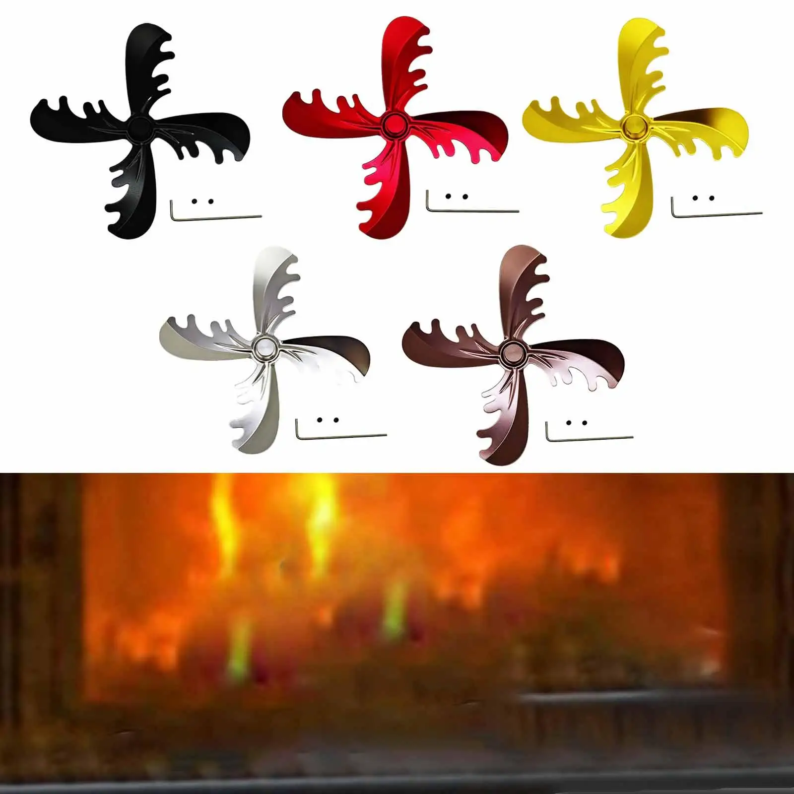 

Fireplace Fan Blade Sturdy Energy Saving 4 Blade Heat Powered Fireplace Fan