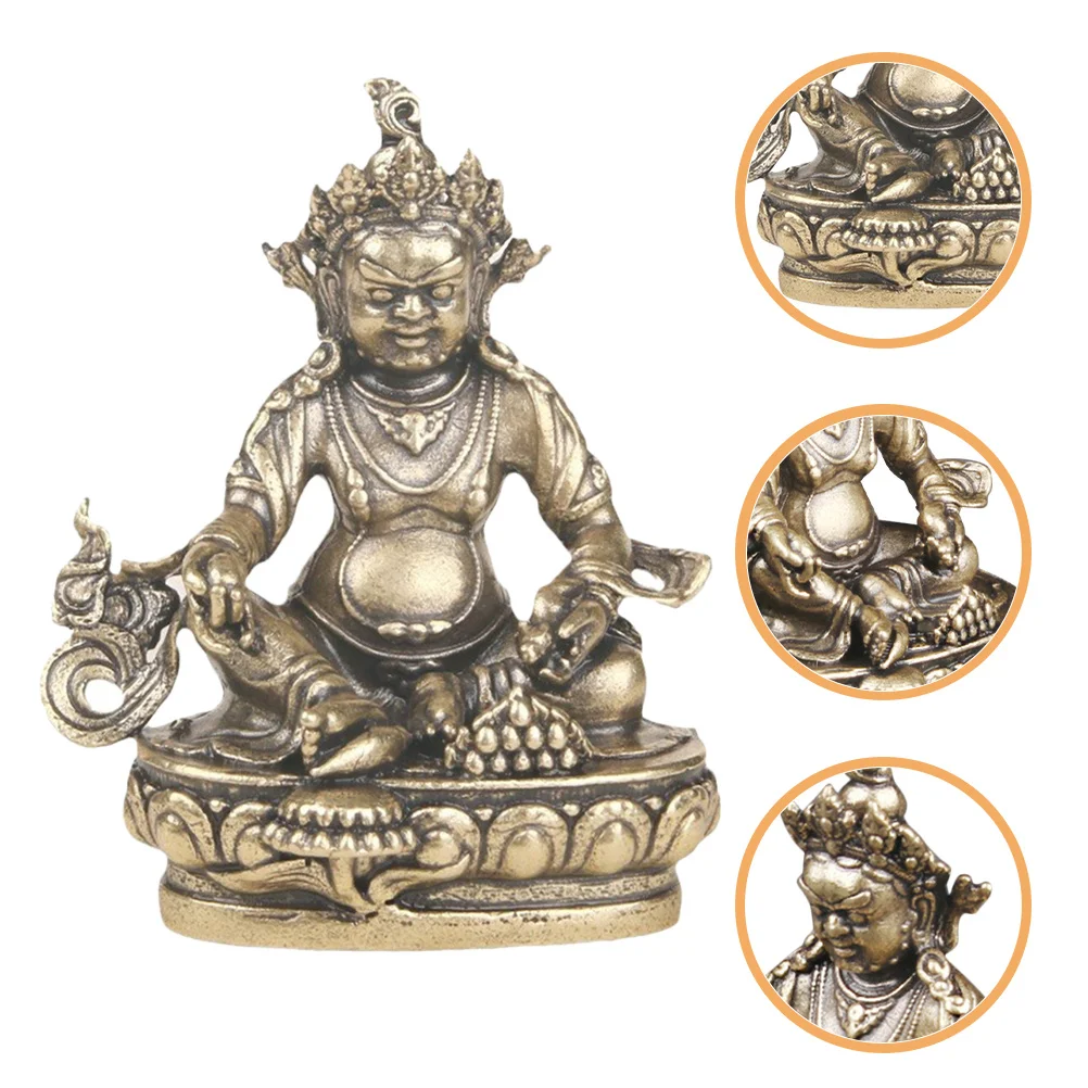 

Retro Brass of Wealth Statue Vintage Desktop Decoration Creative Buddha Ornament for Home Office Brass of Wealth Sculpture