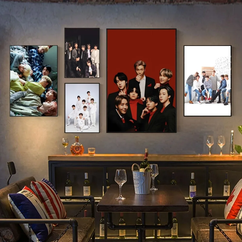 B-Bangtan Sonyeondan Poster HD Posters Home Room Bar Cafe Decor Art Wall Painting Picture