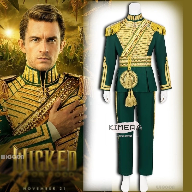 Disfraz Fiyero Tigelaar Cosplay Wicked Yero Prince disfraces adultos pantalones película uniforme verde accesorios disfraz adulto