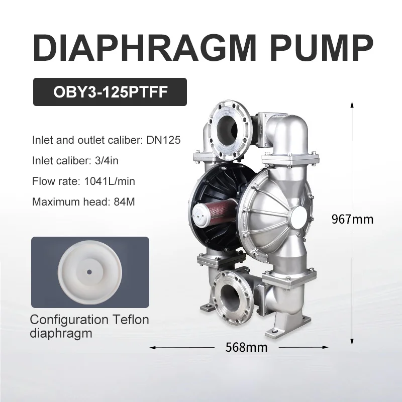 High Pressure Pneumatic Double Diaphragm Pump for Automotive Chemical Oil Emulsion Conveyance OEM Customized Support