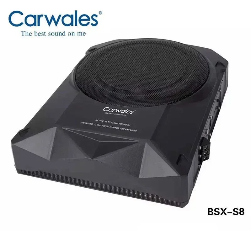 Carwales 8 Inch  Car Home Active Powered  Subwoofer Under Seat 150W Stereo Subwoofer Car Audio Speaker Music System Sound Woofer