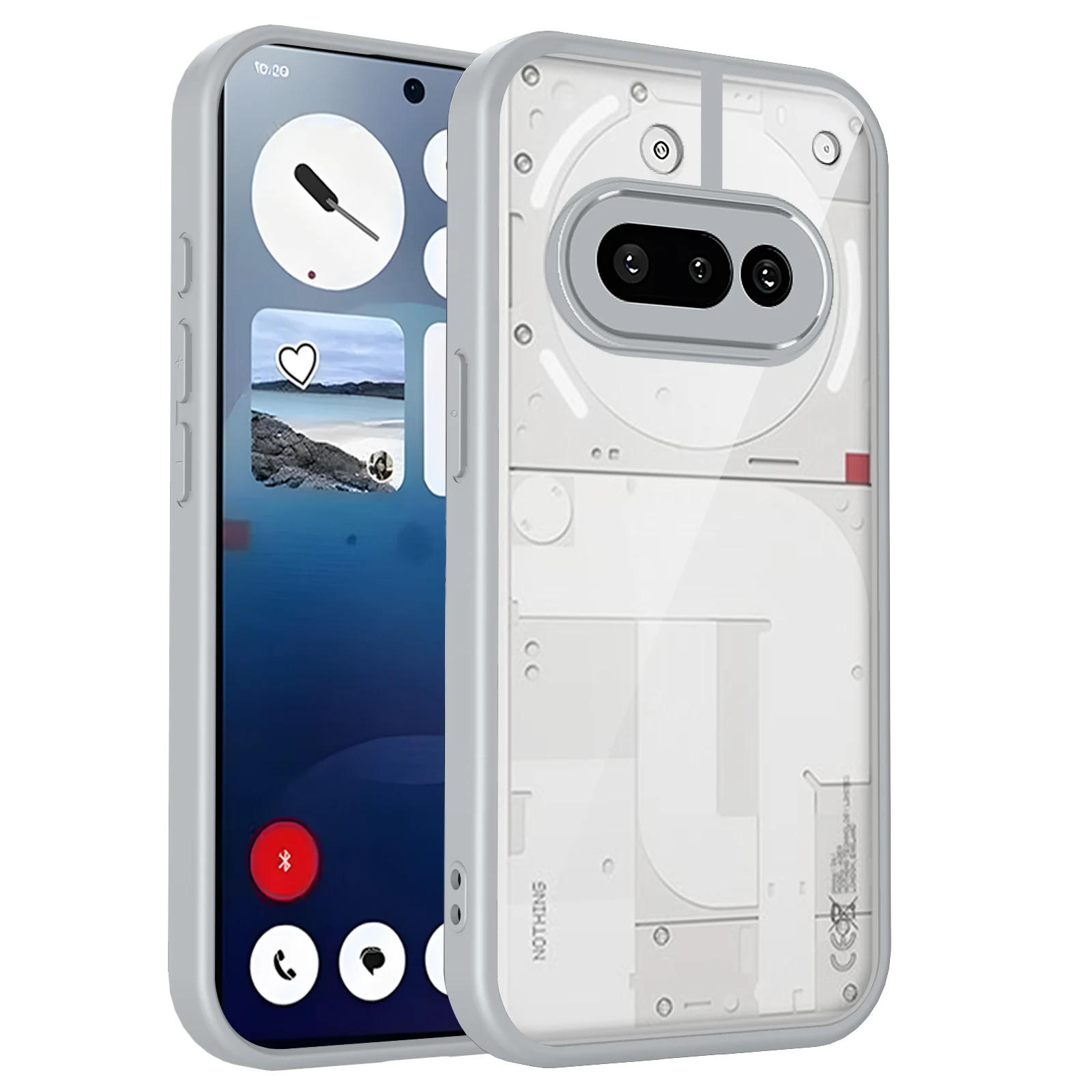 Nothing Phone 3A A059 Hülle, Luftkissen, stoßfest, Silikon-Stoßfänger, transparent, matt, Rückseite, harte Handyhülle für Nothing Phone 3A 5G – Detail 6