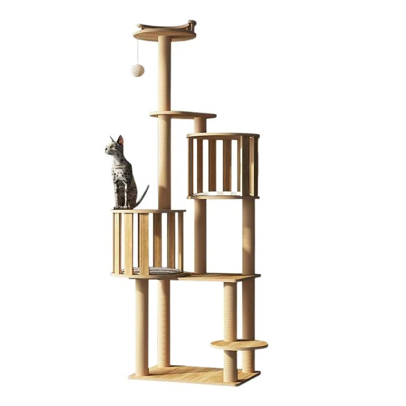 

Solid wood cat climbing frame, simple series, cat jumping platform, scratching column, pet wood, toy
