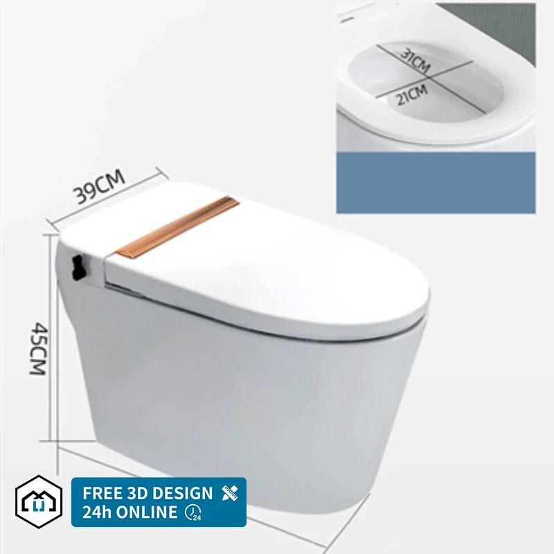 Automatic Bathroom S-trap Bidet luxury Sanitary toilet seat smart Ceramic sensor One Piece Health Smart ToiletQ600