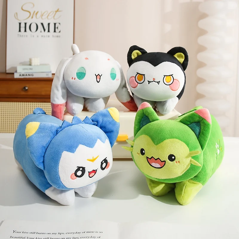 Almohada de Peluche Roco Kingdom 2 en 1 Transformable Dream Miaomiao Abu Demon Ding, Cojín Plegable Suave y Esponjoso de Anime para Siesta