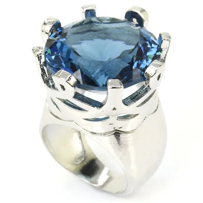15g Big Heavy 925 SOLID STERLING SILVER Customized Rings Pink Tourmaline Tsavorite Garnet Blue Topaz Violet Tanzanite Females Ma