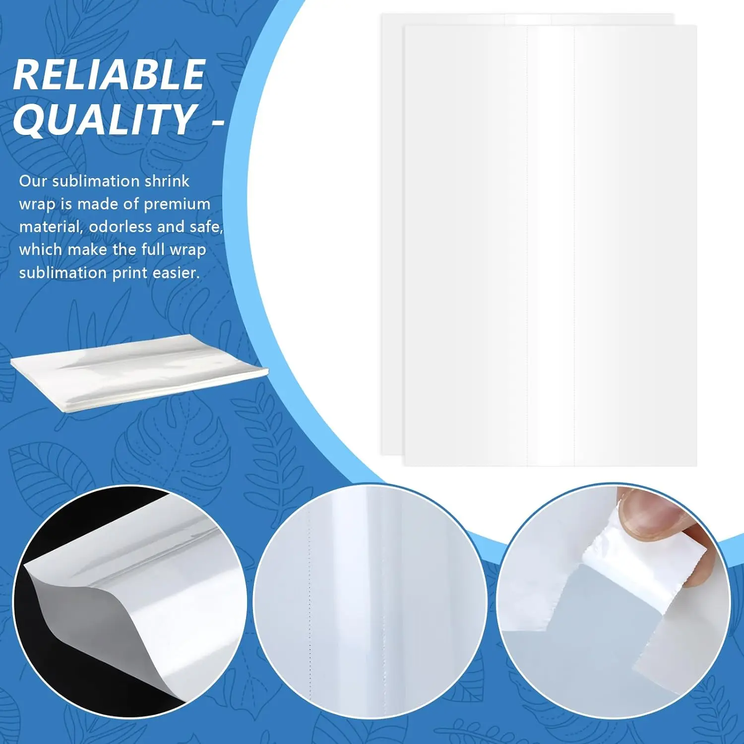 50PCS Sublimation Shrink Wrap Sleeves,8x12 inch Heat Transfer Film Bags for Tumblers, Mugs, Cups, and More via Sublimation Oven