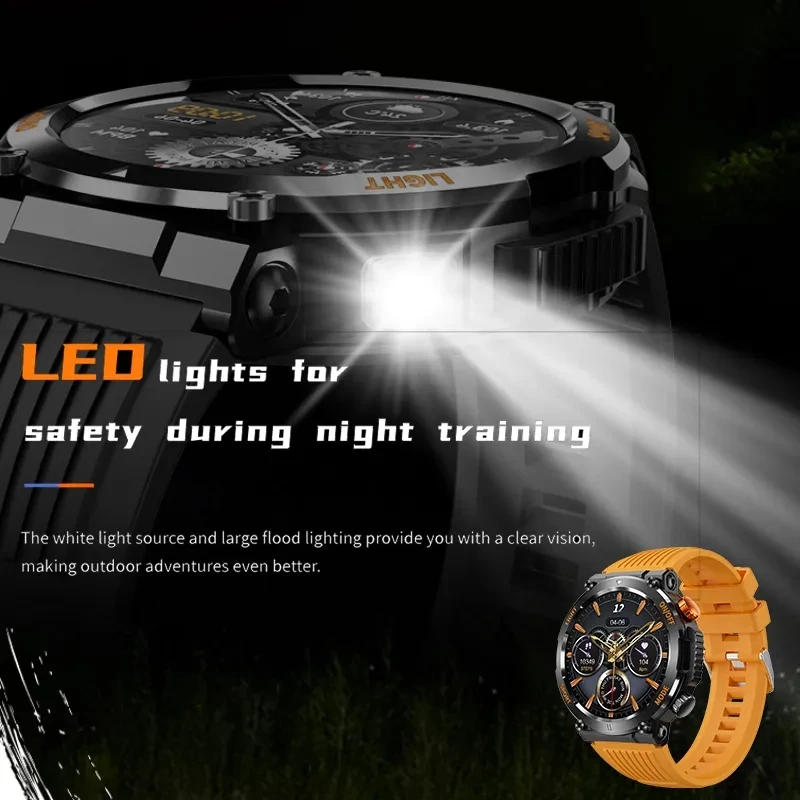 Smart Watch da esterno uomo donna bussola illuminazione sport fitness orologio IP67 impermeabile chiamata Bluetooth Smartwatch uomo monitor sanitario