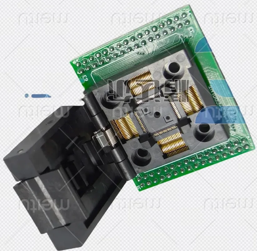 QFP64/LQFP64/TQFP64 to dip64 burn-in base QFP64 test base adapter plate 0.5mm spacing