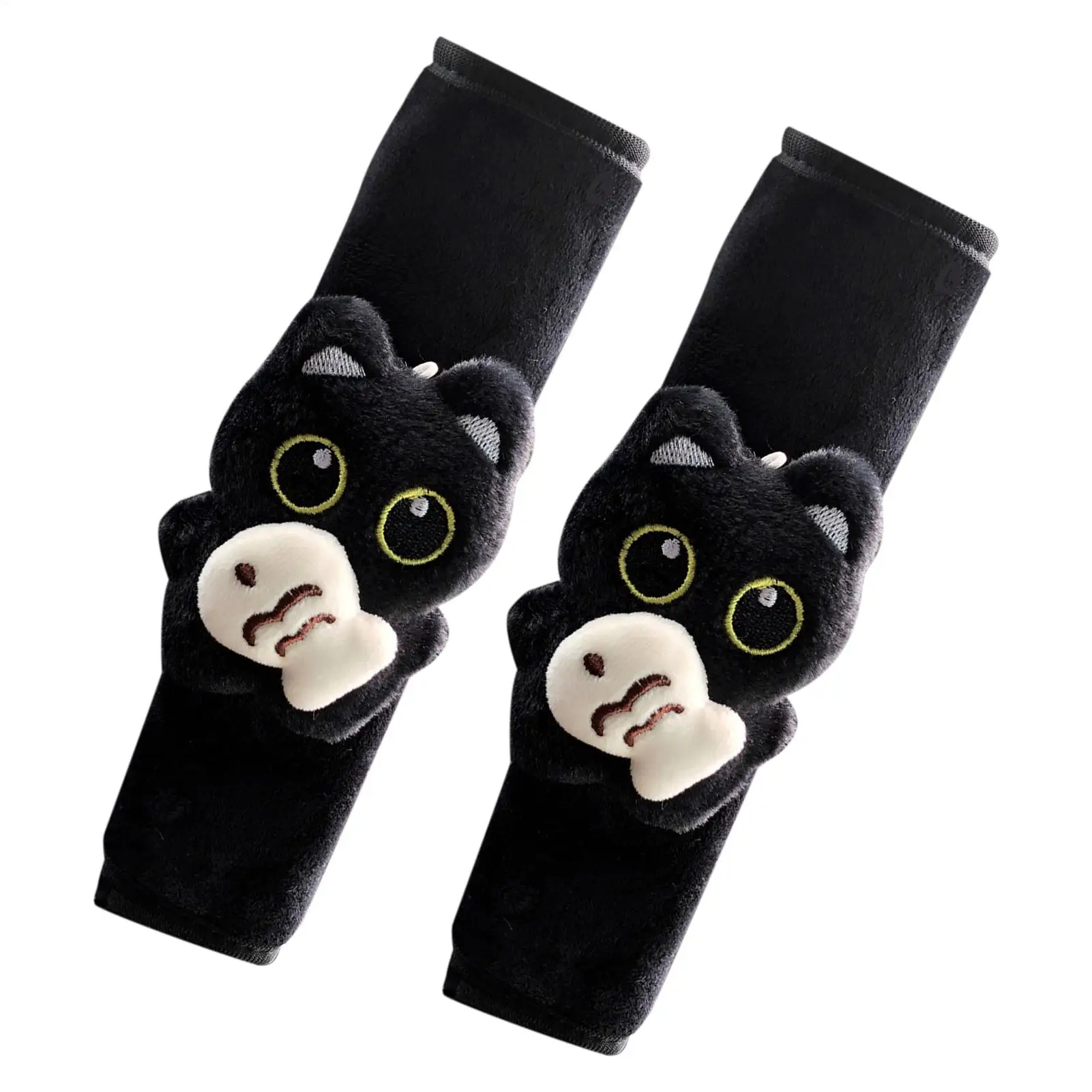 Seat Belt Cover Pad Cute 2 Pieces Universal Cat Plush Cushion Plush Seat Belt Cover Pad For Sedan SUV RV Truck Long Trips Short