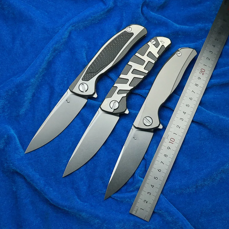 

LEMIFSHE F95 F95T Mark M390 Logo Ceramic Bearings Titanium Carbon Fiber Tactical Camping Hunting EDC Tool Folding Blade Knife