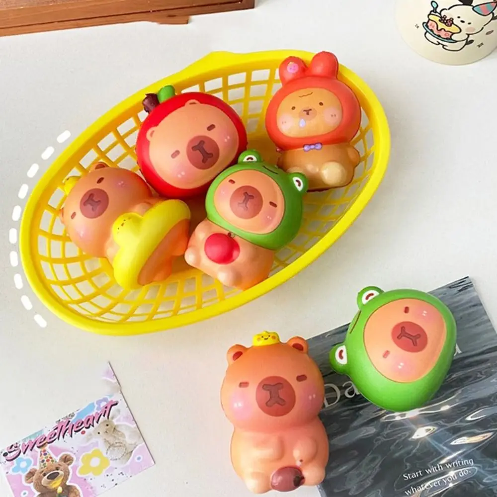 흥미로운 감각 장난감 Capybara Squeeze Toy 느린 리바운드 Fidget 장난감 만화 Fidget 장난감 3D PU 핀치 감압 장난감 어린이