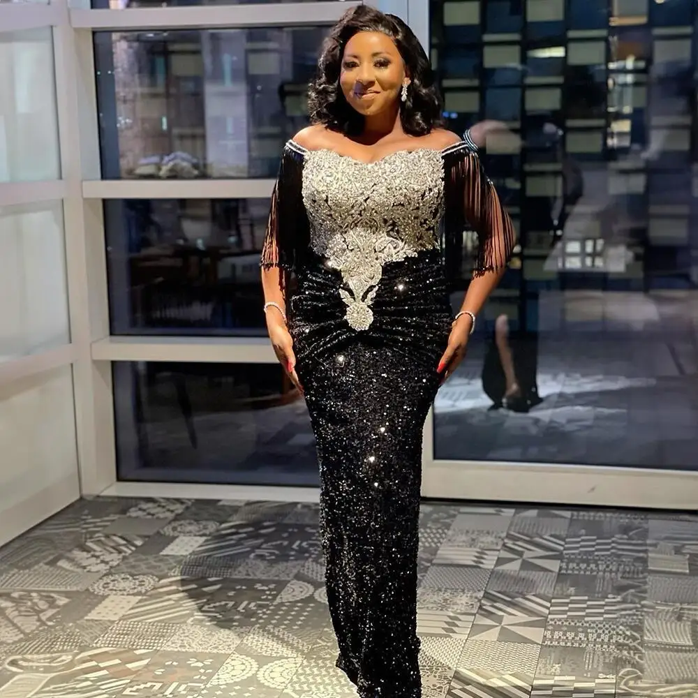 

Long Dress Women Gown Dresses Off Shoulder Tassel Sequins Vestidos Streetwear Elegant Splice Y2k Party Night Sexy Slim Fit 2025