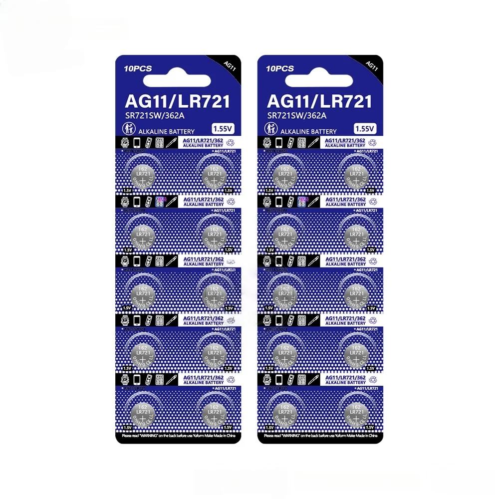 10-50PCS AG11 LR721 1.55V Button Batteries (SG11 LR58 SR58 162 361 SR721 SR720 L721F) for Digital Devices and Electronics