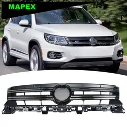 Fit 2012-2017 Volkswagen VW Tiguan Front Bumper Upper Grille Grill Chrome Trim