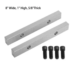 2Pcs Aluminium Vise Jaws Vice Jaws Pads Covers with Four Screws Replacement #2908100 8