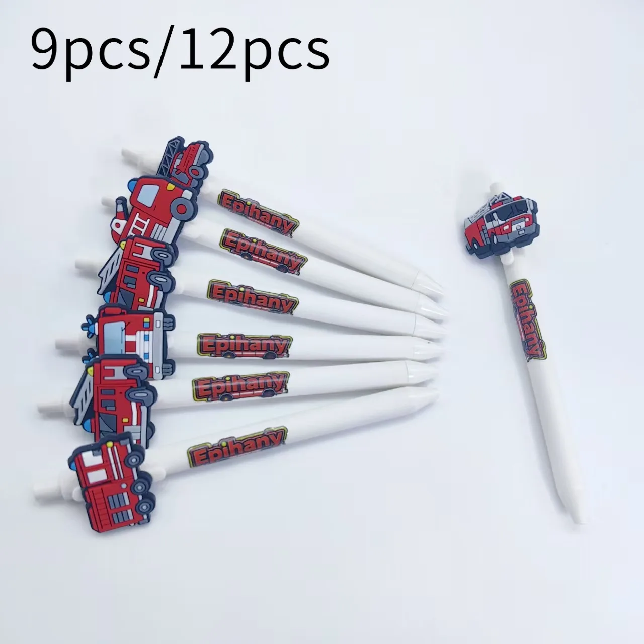 9 قطعة/12 قطعة أقلام حبر جاف مبتكرة لشاحنة الإطفاء للطلاب هدية لوازم مكتبية للتعلم المميز