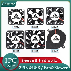 Gdstime 1PCS Cooling Fan DC Fan 5V USB 2PIN 25mm 30mm 40mm 50mm 60mm Various Sizes Brushless PC Fan Cooler Heatsink Exhaust