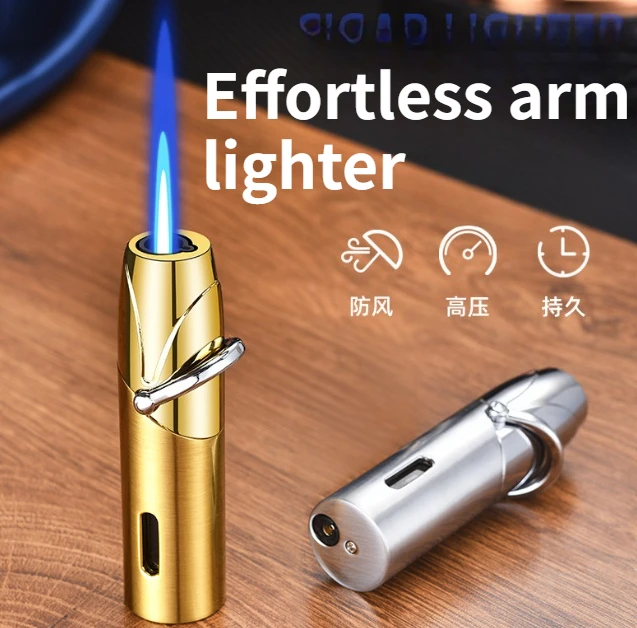 

New Inflatable Windproof High Power Gas Lighter Metal Point Cigar Cigarette Accessories Men's Gift Cigarette Accessories