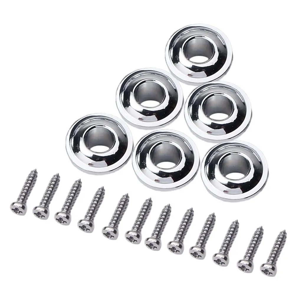Guitar Parts Accessories Chrome Tuner Bushings 8mm Semiclosed Ferrules for Bass and Acoustic Guitar