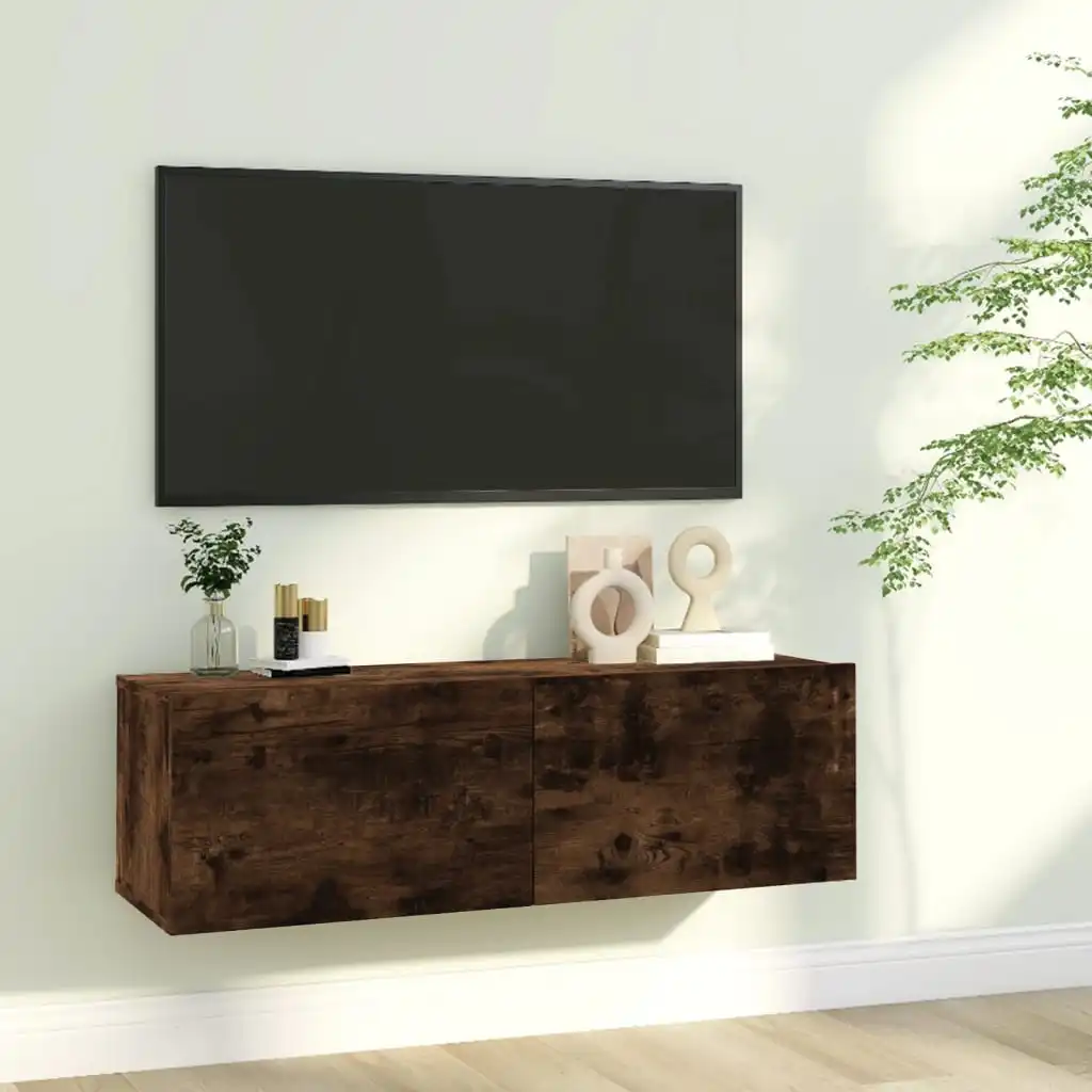 TV-Wandschrank R?uchereiche 100x30x30 cm Holzwerkstoff