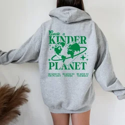 Create A Kinder Planet Hoodie Trendy Hoodies Tumblr Aesthetic Hooded Sweatshirt Beach Pullover Aesthetic Clothes Streetwear Top