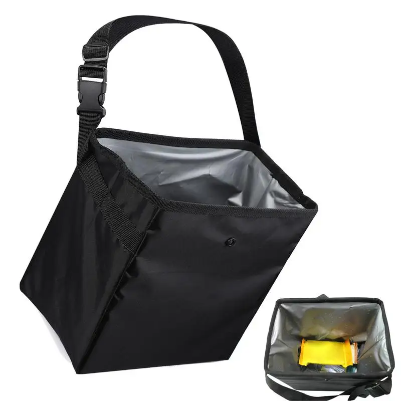 

Car Trash Can Garbage Bag 8.5L Large Capacity Waterproof Foldable Car Garbage Organizer Portable Trash Bag With Adjustable Strap