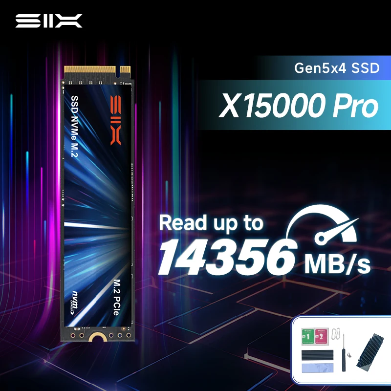 

Твердотельный накопитель SIX 4 ТБ, 14356 МБ/с, PCIe Gen5x4 NVMe, 2400 ТБ Вт, кэш LPDDR4 4 ГБ