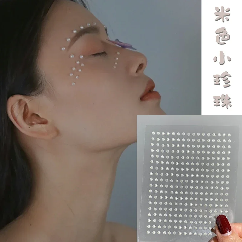 Autocollant auto-adhésif yeux larmes maquillage, brillant diamant perle biscuits, scène lumineux cristal fête, bricolage visage, 1 pièce