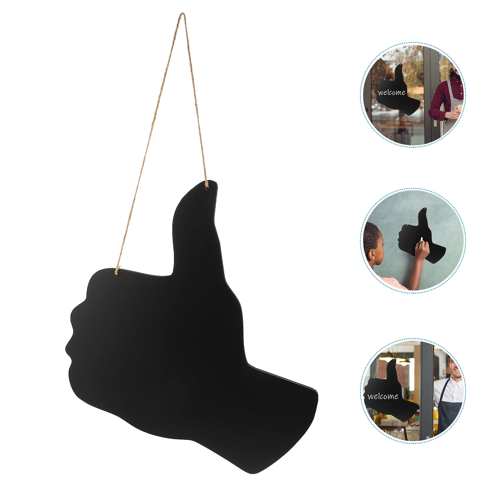 

Cartoon Hanging Blackboard Wooden Message Board Creative Design for Coffee Shop Restaurant Garden Decoration
