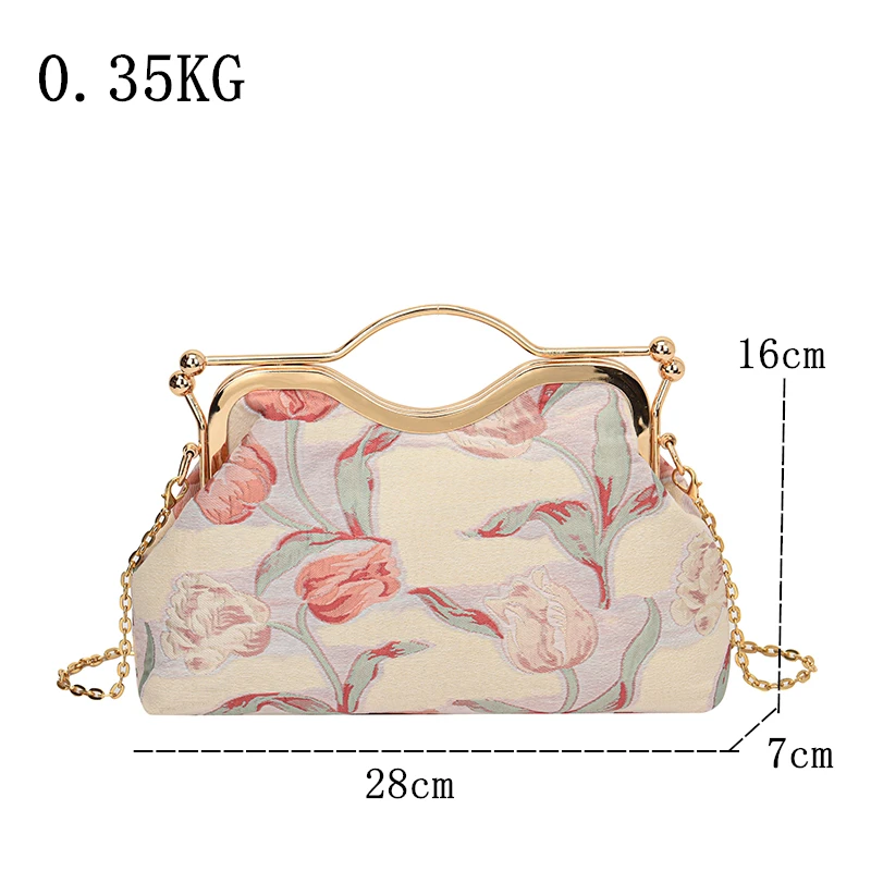 Luxury Designer Retro Women Lock Chic Handbag Evening Clutch Designer Brand Lady Shoulder Crossbody Bags Female Purse Shell Clip