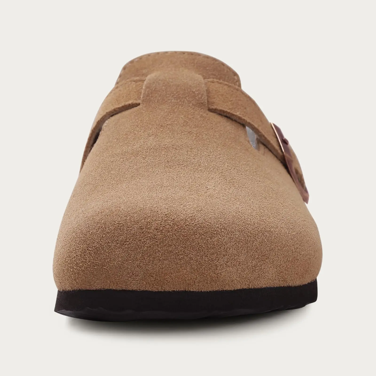 Litfun Women's Winter Furry Mules With Adjustable Buckle, Cork Insole, Warm Fur-Lined Clogs_voghion.com
