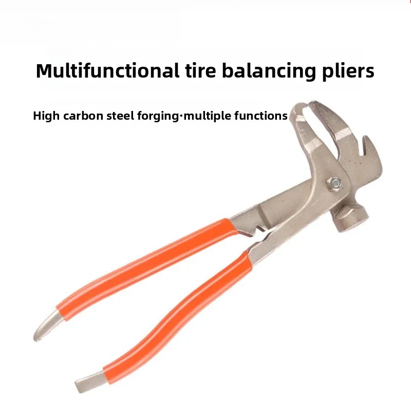 5-in-1 Multi-function Wheel Weight Pliers, Auto Balance Weight Removal Tool with Hammer, Screwdriver & Pry Bar, Tire Repair Tool